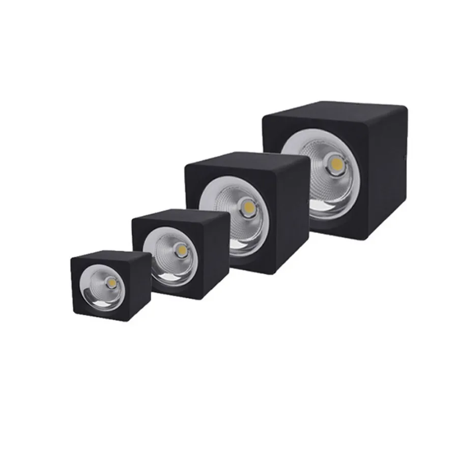 Square spotlights without holes LED Dimmable Downlights 7W12W15W 18w COB LED Ceiling lamp Spot Lights AC85-220v Indoor Lighting