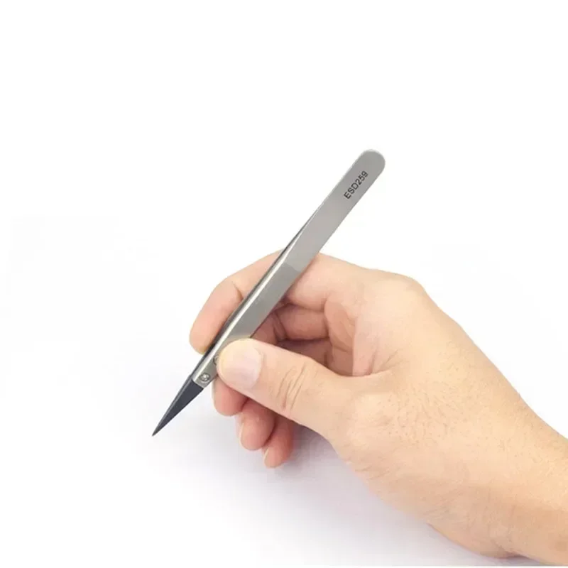 6/5/2/1 قطعة ساعة الأيدي تركيب العمل الملقط مستقيم الكوع مقبض الفولاذ الاستاتيكيه ملاقط بلاستيكية ESD-259A ESD-7A