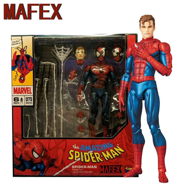 Marvel Mafex 075 Avengers Spiderman Action Figure Maf 075 The Amazing Spider Man Pvc Collectible Model Toys Gift for Children