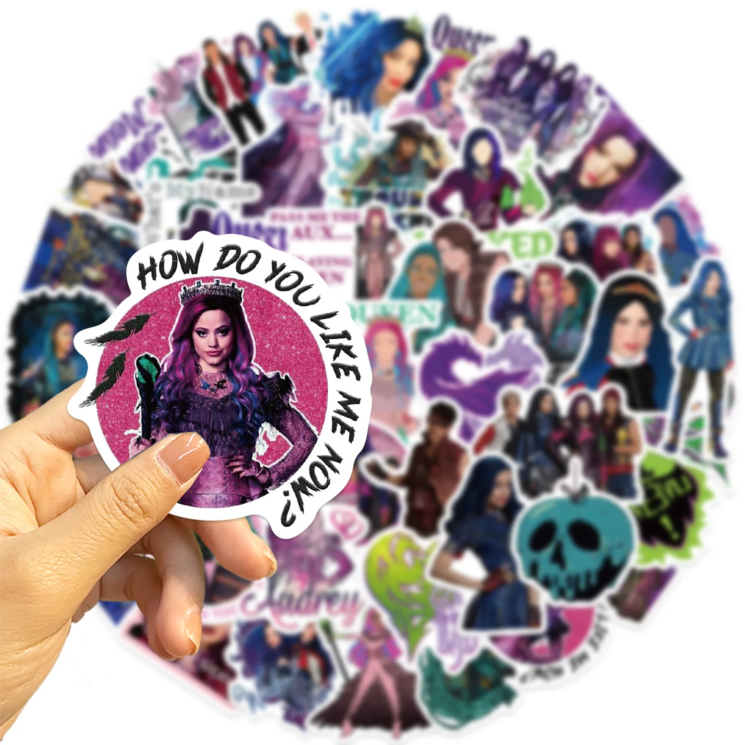 

50PCS Cartoon Stickers Descendants Decals DIY Laptop Luggage Phone Guitar Cup Motorcycle Waterproof Sticker For Children Toys