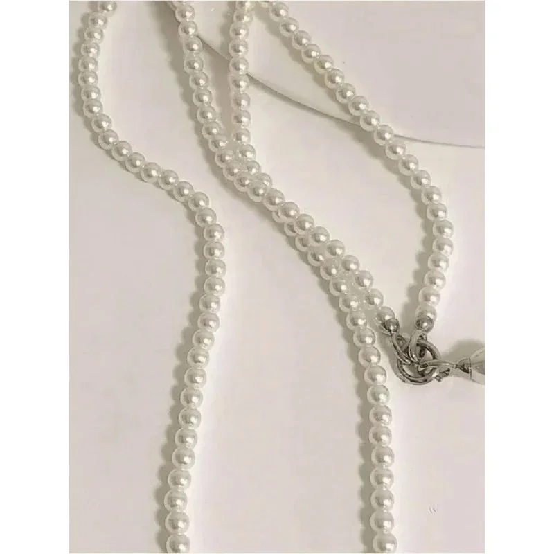 Nuova squisita collana di perle d'imitazione catena personalizzata grande ciondolo collare gioielli per le donne vestito felpa catena gioielli