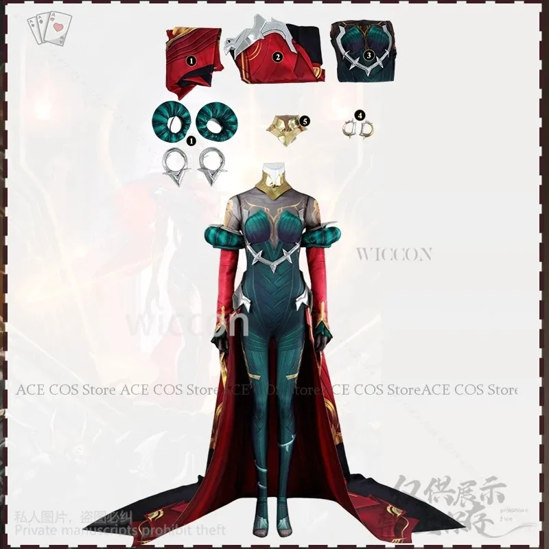 

Game LOL Arcane cosplay de mujer Mel Fashion Battle Anime Uniform Jumpsuit Red Cape Queen Diva Costume Lolita Halloweenc;3.k'6;d