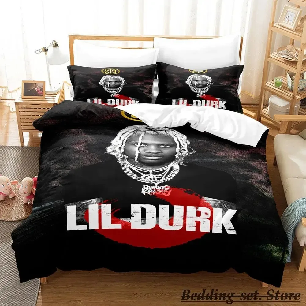 

Lil Durk Bedding Set Single Twin Full Queen King Size Bed Set Aldult Kid Bedroom Duvetcover Sets Anime parure de lit Bed