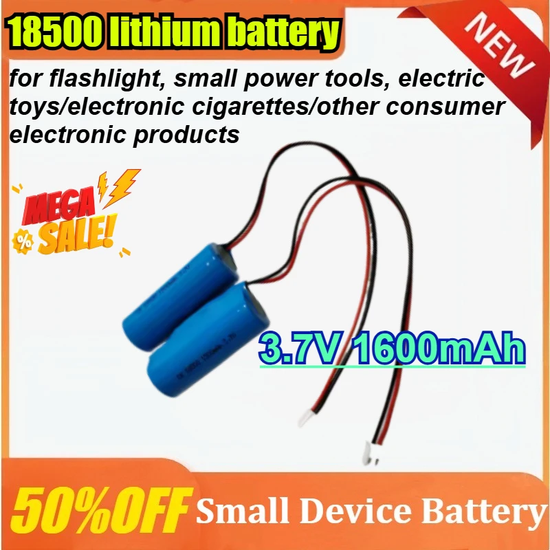 

2/4pcs ICR18490 18500 3.7V 1600mAh Rechargeable Lithium Battery for Flashlights E-cigarettes and Portable Electronic Devices