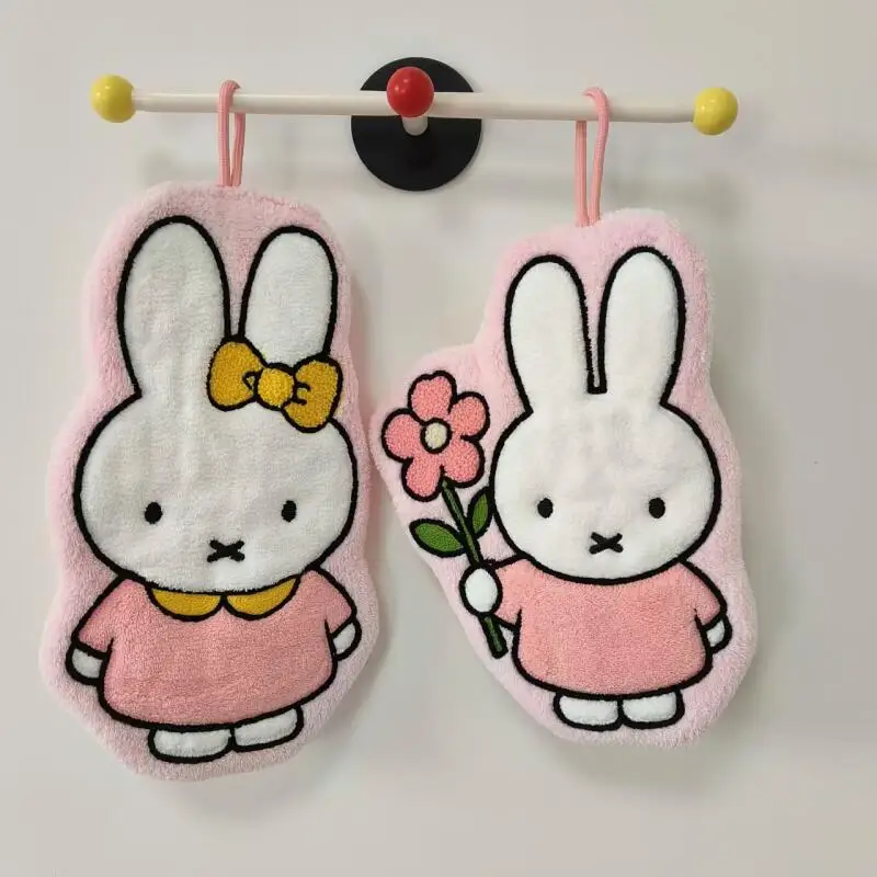 Cartoon Version of Miffy Hanging Handkerchief Japanese Anime Kawaii Thick Absorbent Wash Handkerchief Friend's Holiday Gift