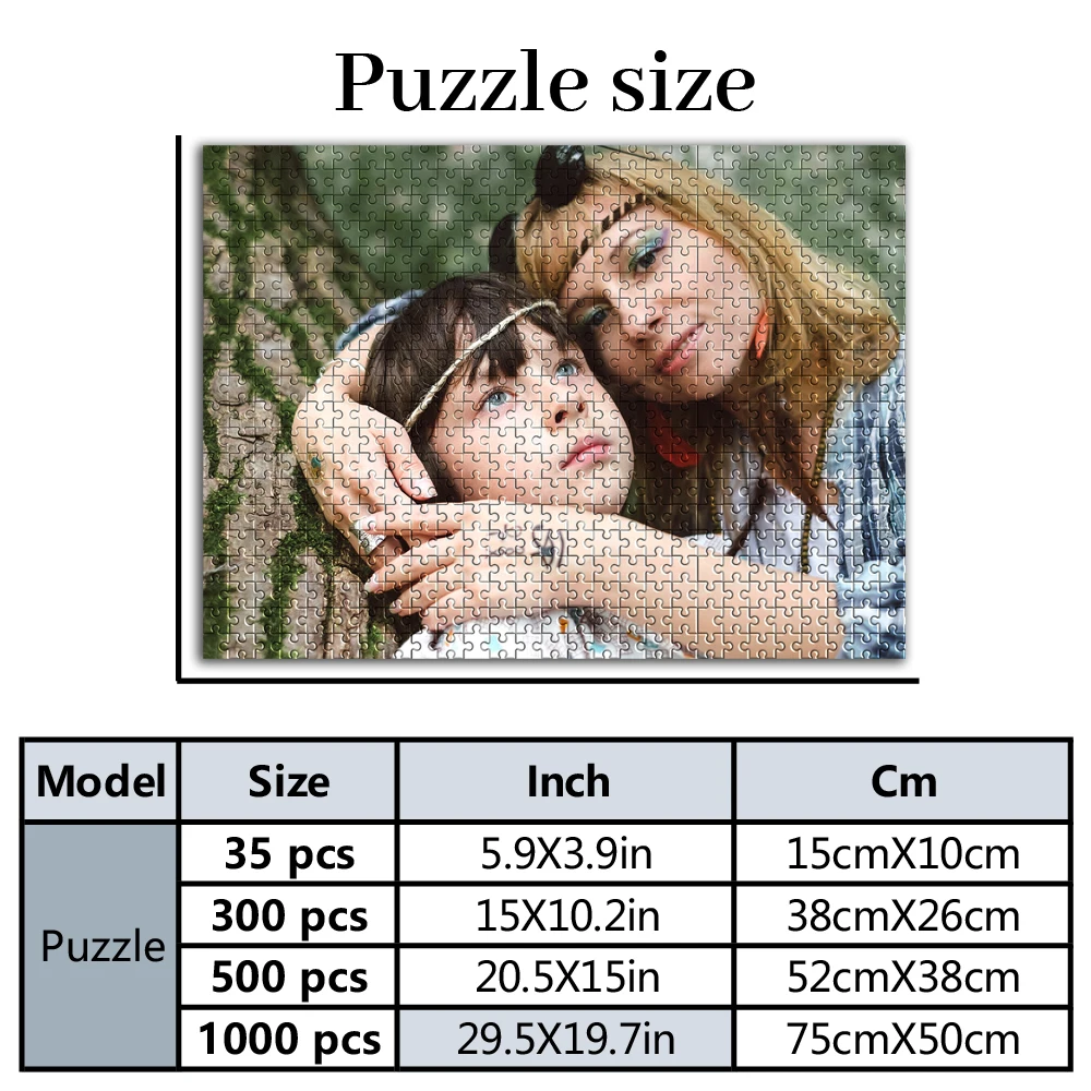 35/300/500/1000pcs Personalized Custom Photo Puzzle wedding photos Customize Christmas Valentine's Day Anniversary Gift
