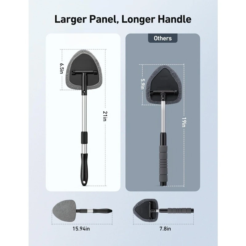 Car Windshield Cleaning Tool with Telescopic Extendable Handle, Wiper Kit for Auto Glass Cleaning