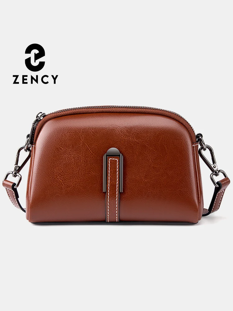 Zency 100% Oil Wax Top Leather Small Crossbody Bags For Women Fashion Designer Shoulder Bag For Phone Handbag Purse Messenger
