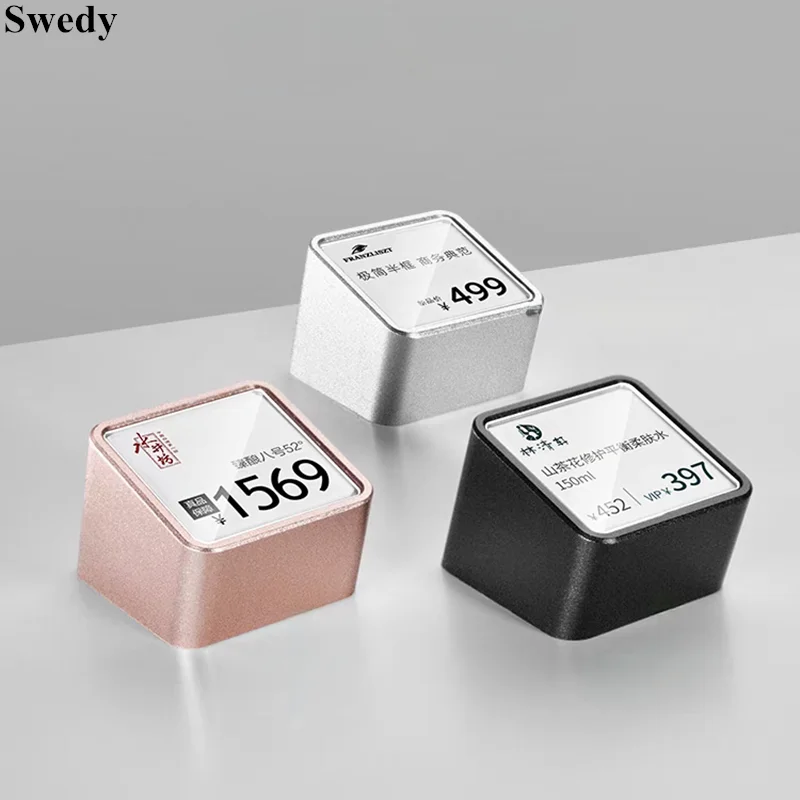 

Aluminum Small Price Label Card Tags Table Number Menu Paper Place Card Holder Mini Acrylic Sign Holder Display Stand