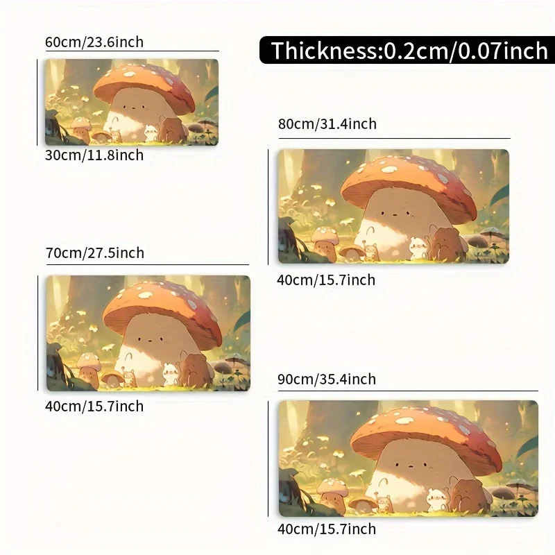 لوحة ماوس أنيمي فطر، لوحة مفاتيح للكمبيوتر الشخصي، مطاط مطبوع عالي الدقة، مضاد للانزلاق ومتين، مناسب للاعبين والمحترفين #6