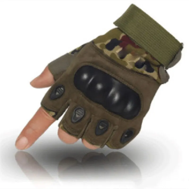 Many People Enjoy Outdoor Fitness Cycling Training With Bare Fingered Army Fans Tactical Mittens