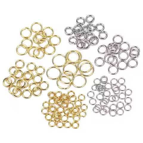100-200pcs/lot Stainless Steel Open Jump Ring Gold Silver Color Split Rings Single Loop Rings For Jewelry Making Necklace Making