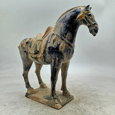 

Tang Tri Color Blue Glazed War Horse Household Decoration