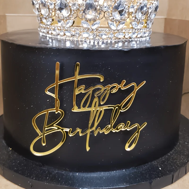 3PCS/5PCS Happy Birthday Cake Topper Set - Moderne Buchstaben PMMA Kuchendekorationen für Geburtstagsfeier,