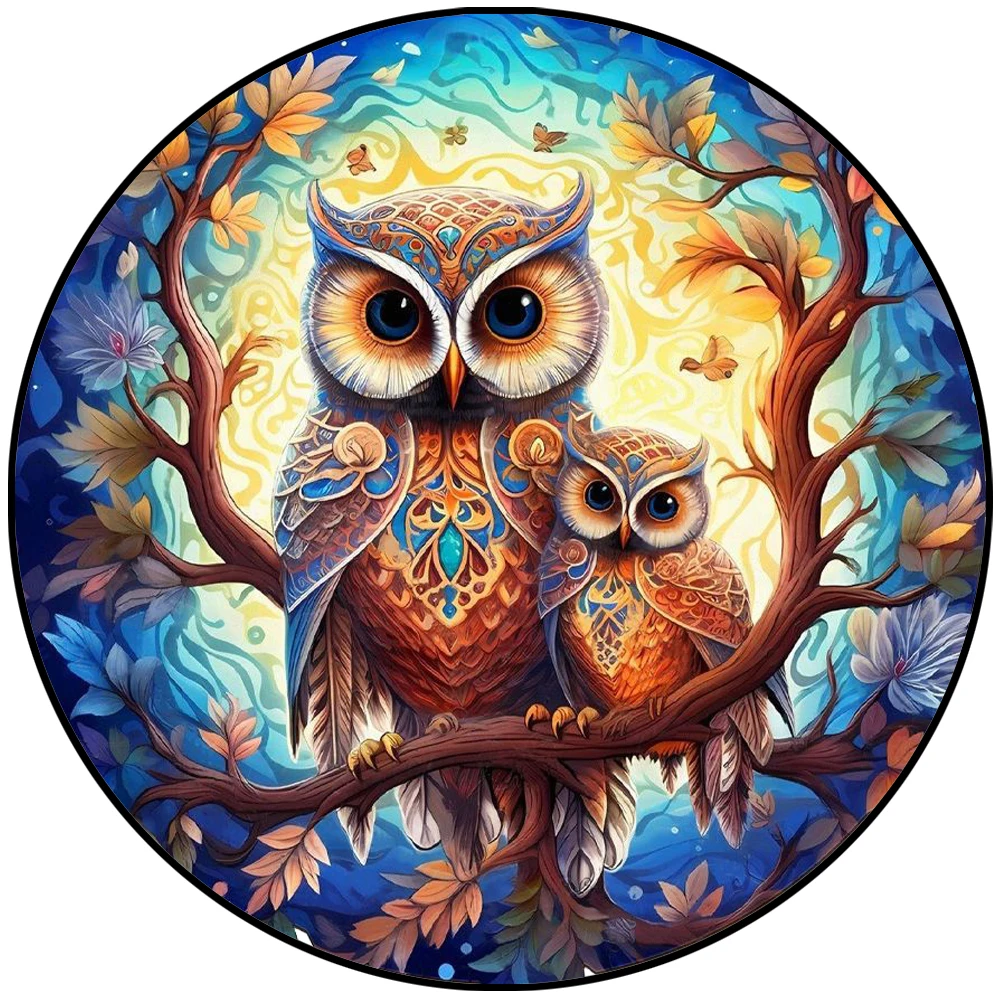 Mysterious Owl Wooden Animal Puzzle for Adult Kids Brain Twister Beautiful Tiger Puzzle Decompressed Toys Holiday Gift Home Deco