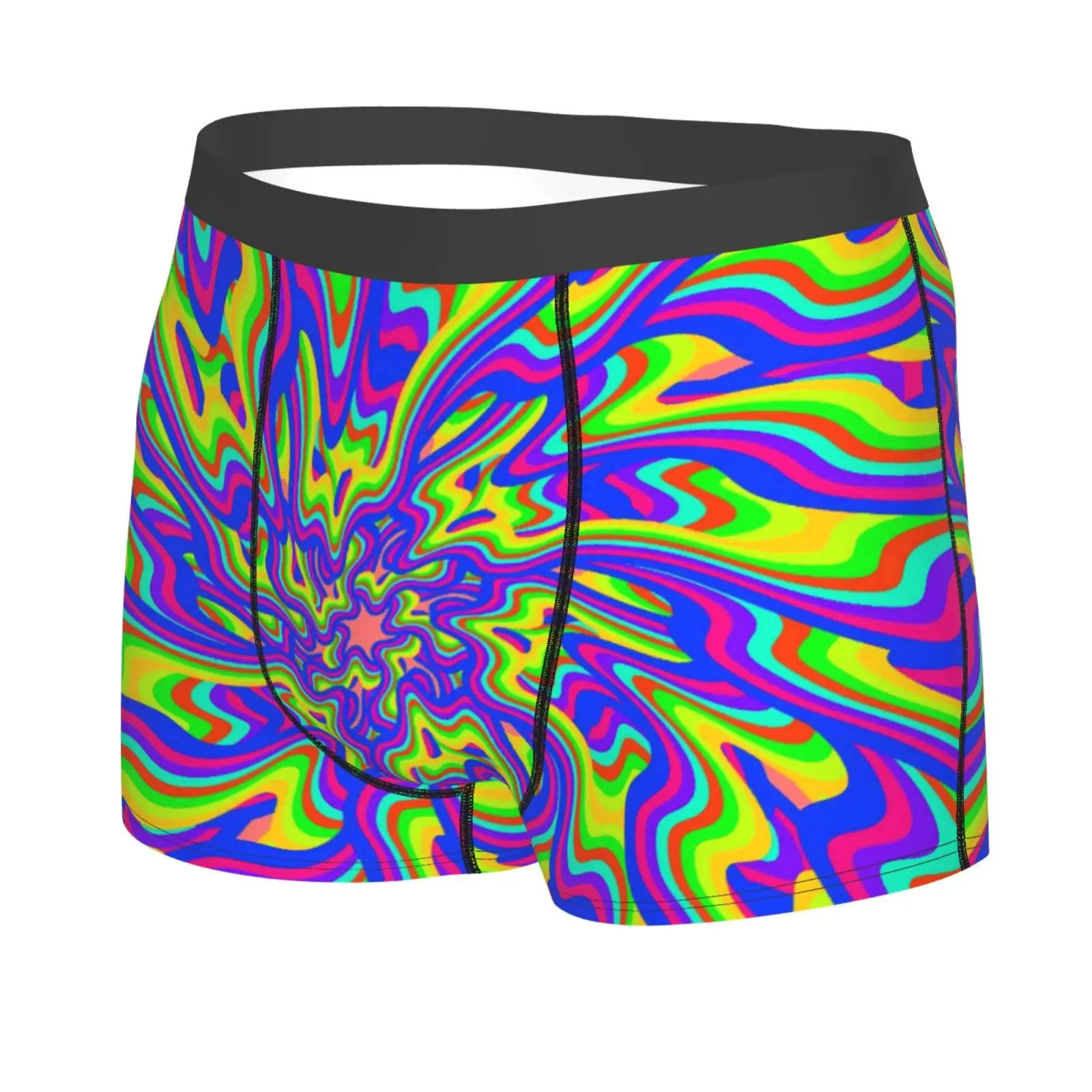 Psychedelic Rainbow Tie Dye Print Men Underwear Boxers Men Novelty Underpant Breathable Printed Male Underpants Man Boxer Briefs