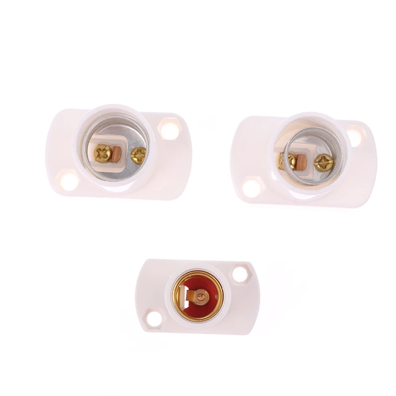 1Pc White Mini Screw Lamp Base E12 E14 E17 Supporto Lamp Holder Light Bulb Socket Holder Adapter Lamp Fixing Base Accessories