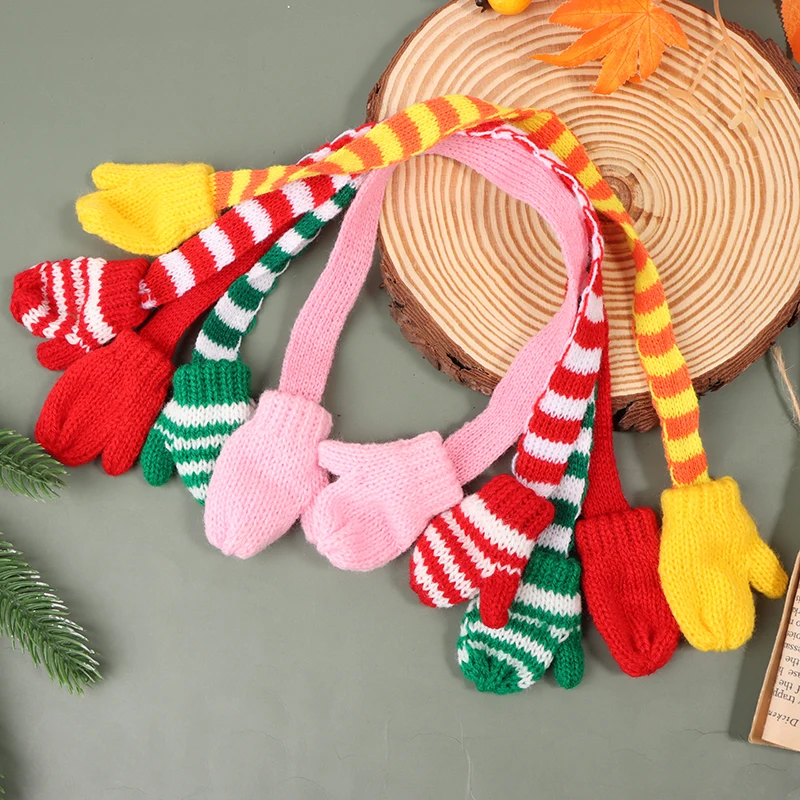 Mini Écharpe et Gants Faits à la Main pour Décoration de Noël, Vêtements de Poupées, Robe et Accessoires pour Maison de Course, 1:12 et 1:6