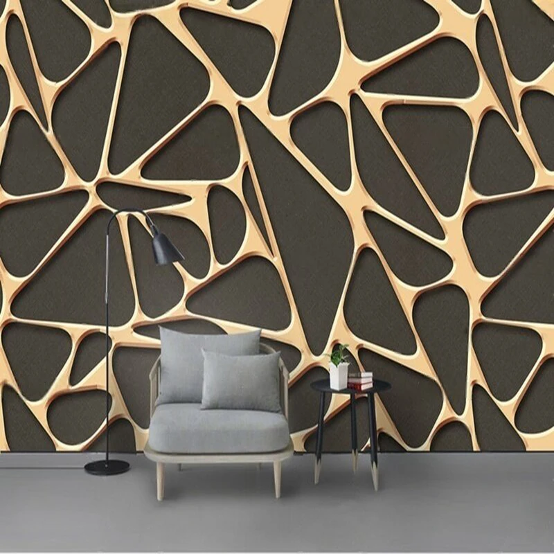 Modern Minimalist Three-Dimensional Irregular Geometric Pattern Metal Ironwork European-Style TV Background Wall