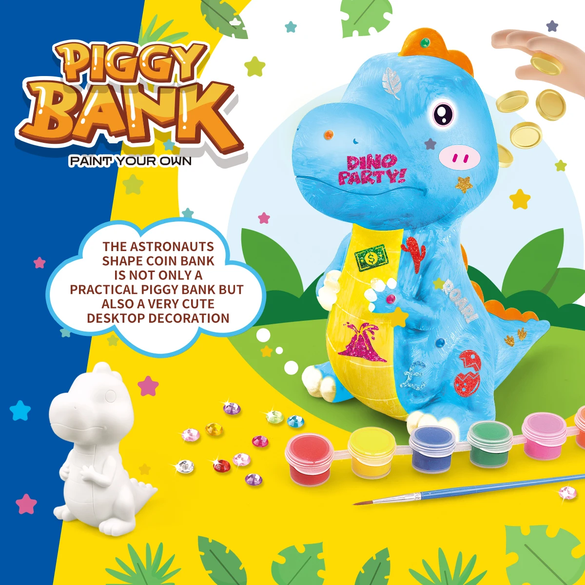 DIY-kleursticker en schilderij spaarvarken, graffiti-opslag, stimuleert de praktische vaardigheden van kinderen en financiële management