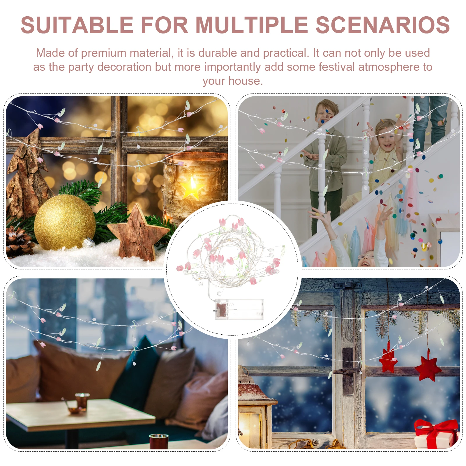 Tulip Lamp String Plastic Copper Material Perfect Room Decoration Wide Area Lighting Tulip String Light