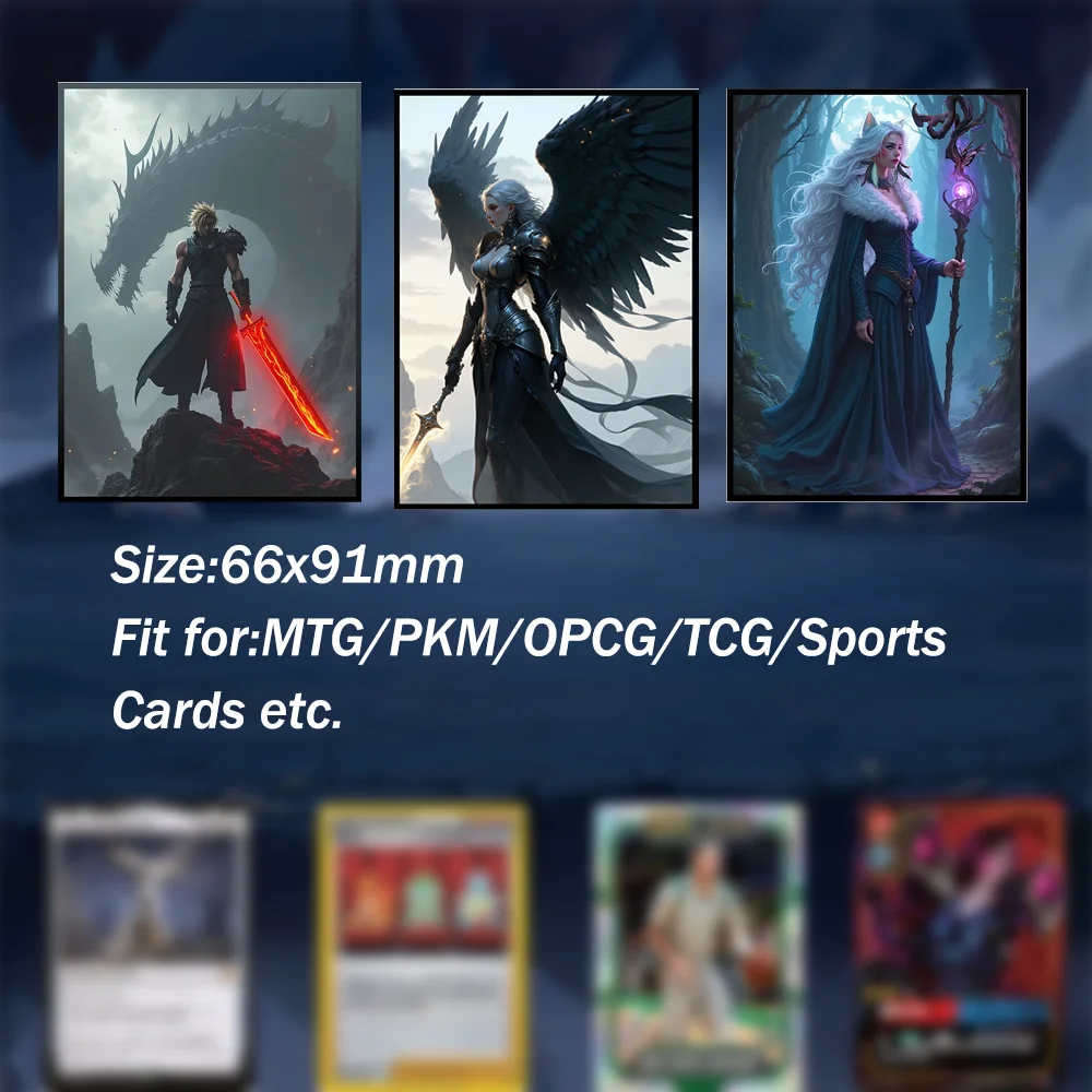 60PCS 66x91mm Printing Anime Card Sleeves Toploading Trading Card Sleeves Design Compatible With TCG MTG PTCG Sports Cards