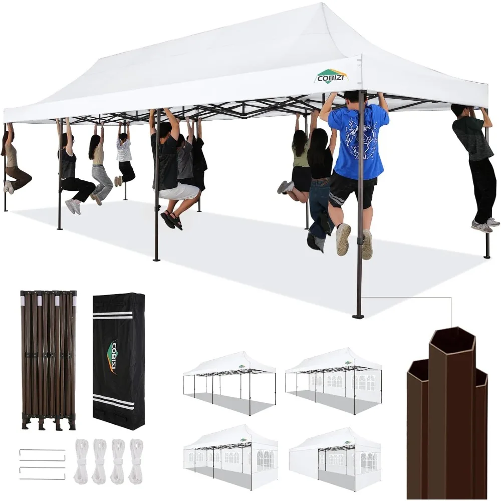 

Sturdy 10x30 Outdoor Party Tent, Commercial-grade Pop-Up Canopy for Events, Weather-resistant Pavilion with 8 Side Panels, Suita
