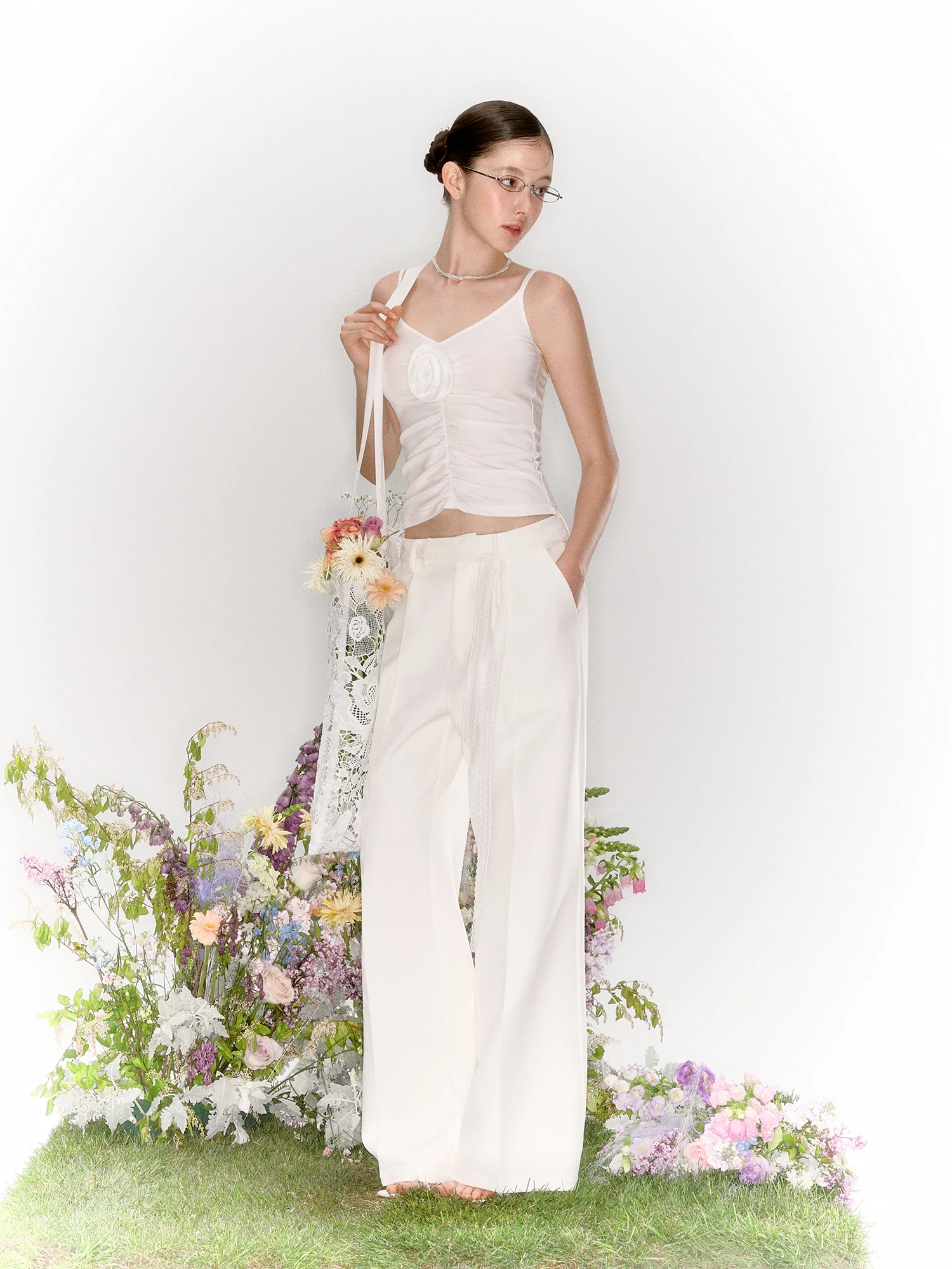 

LaluneDuCiel Summer Lazy Lace Embroidery Hollow out Large Capaci Single oulder Bag Casual Sle Soft Leather Handbag