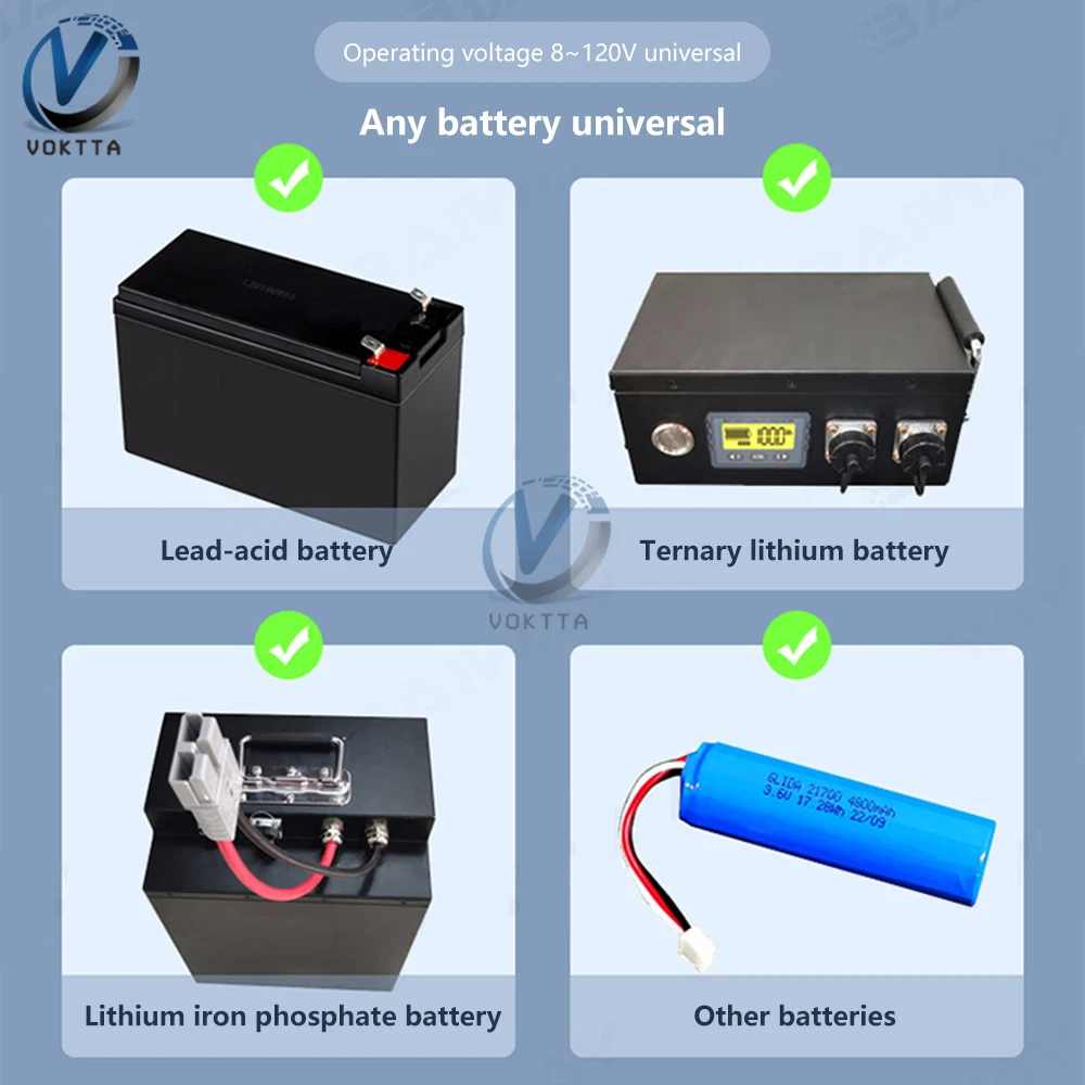 TY23 Digital Battery Capacity Tester 12V 24V 48V Coulomb Counter Meter Capacity Indicator Battery Power Coulometer Voltmeter