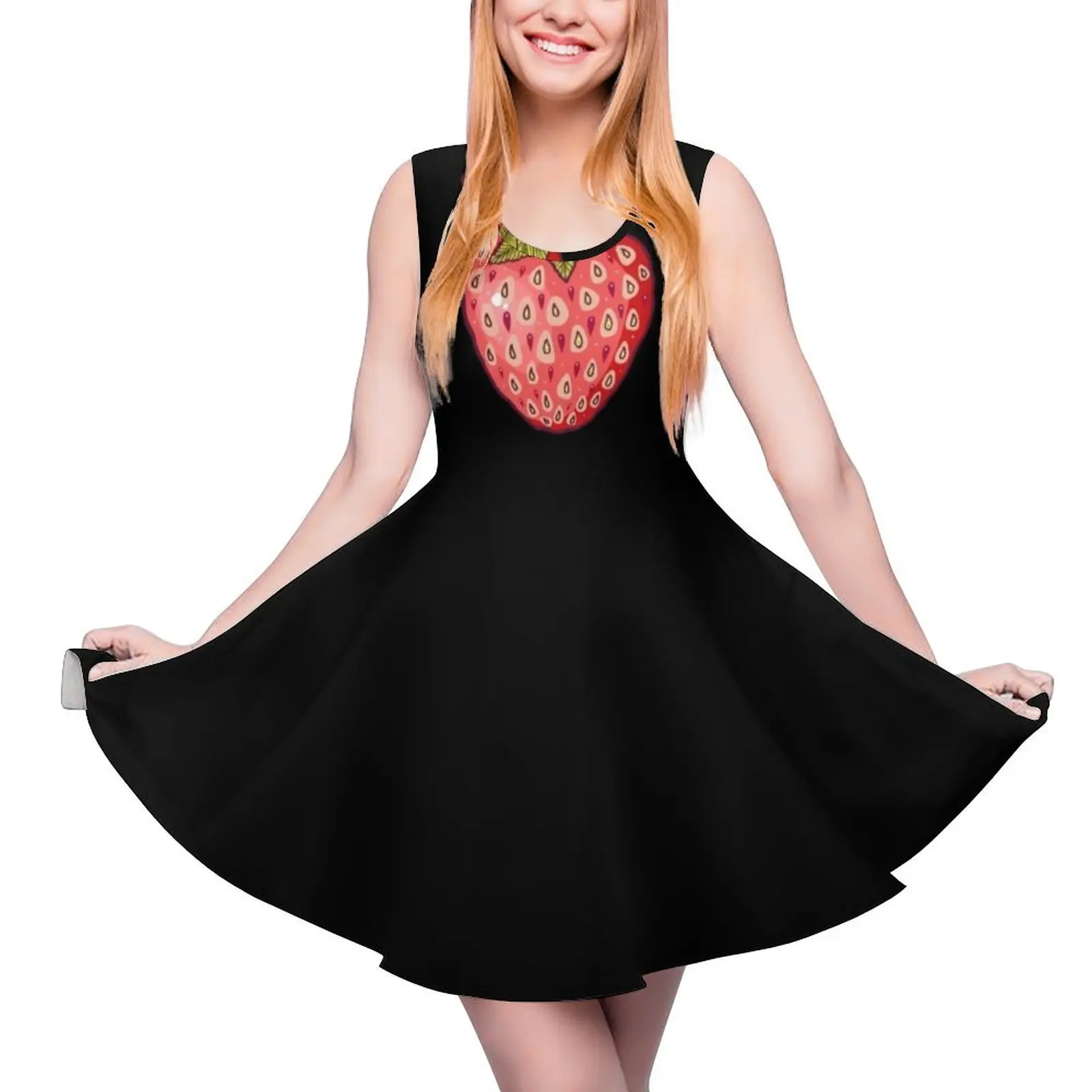 

strawberry fields Sleeveless Dress Female dress Dress women sexy womans clothing