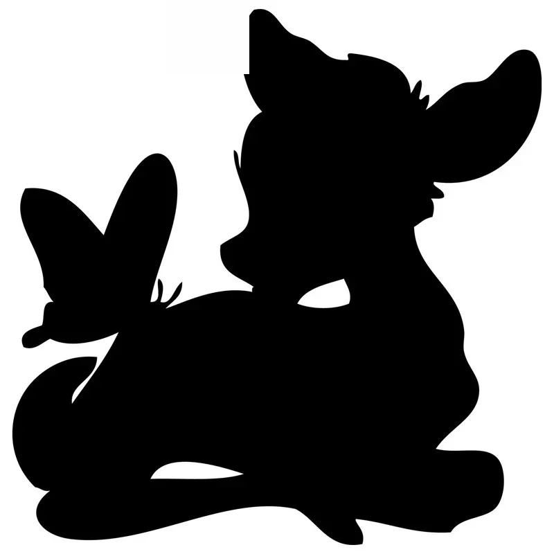 

Car Sticker Animal Fawn Bambi Cartoon Car Decoration Accessories Sticker Creative Waterproof Sunscreen Black/White,15cm*15cm
