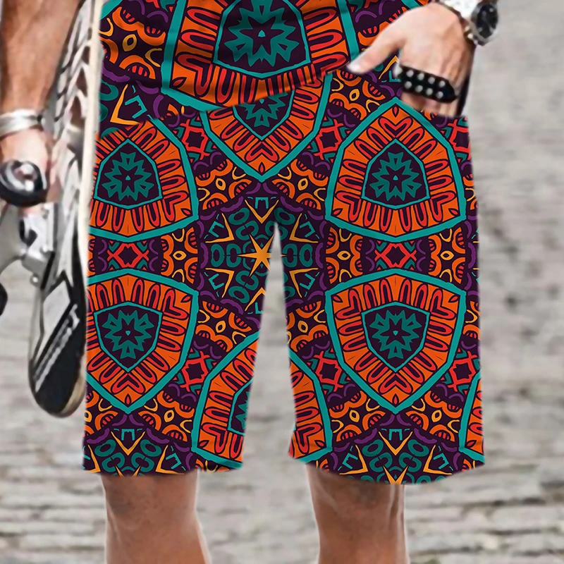 Summer Fashion Retro ethnic collection men's Beach Pants 3D Printed Male And Female Lovers Sports Hip Hop Funny Street Casual