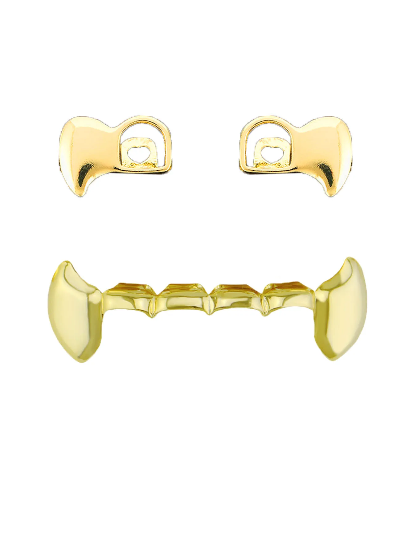 Fashion Dental Grillz Single Sided Hollowed Out Canine Lower Teeth Jewelry Hip Hop Grill