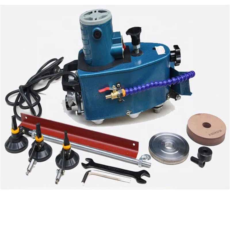 Portable Glass Edging Machine Beveling Machine Manual Glass Polishing Machine Including 2 wheels