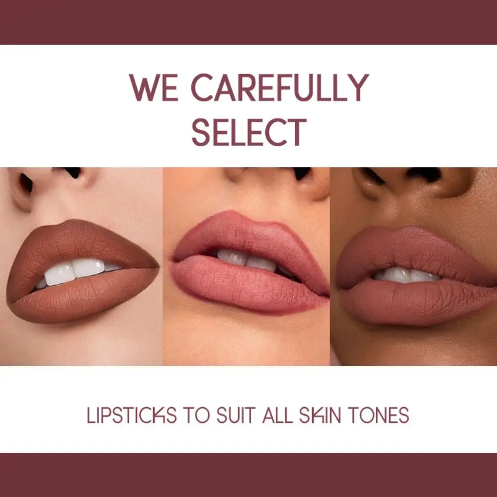 6 Colors Long Lasting 2 In 1 Lipstick Waterproof Non-stick Cup Lip Liner Pink Red Brown Lip Contour Tint Velvet Lipliner Pencil