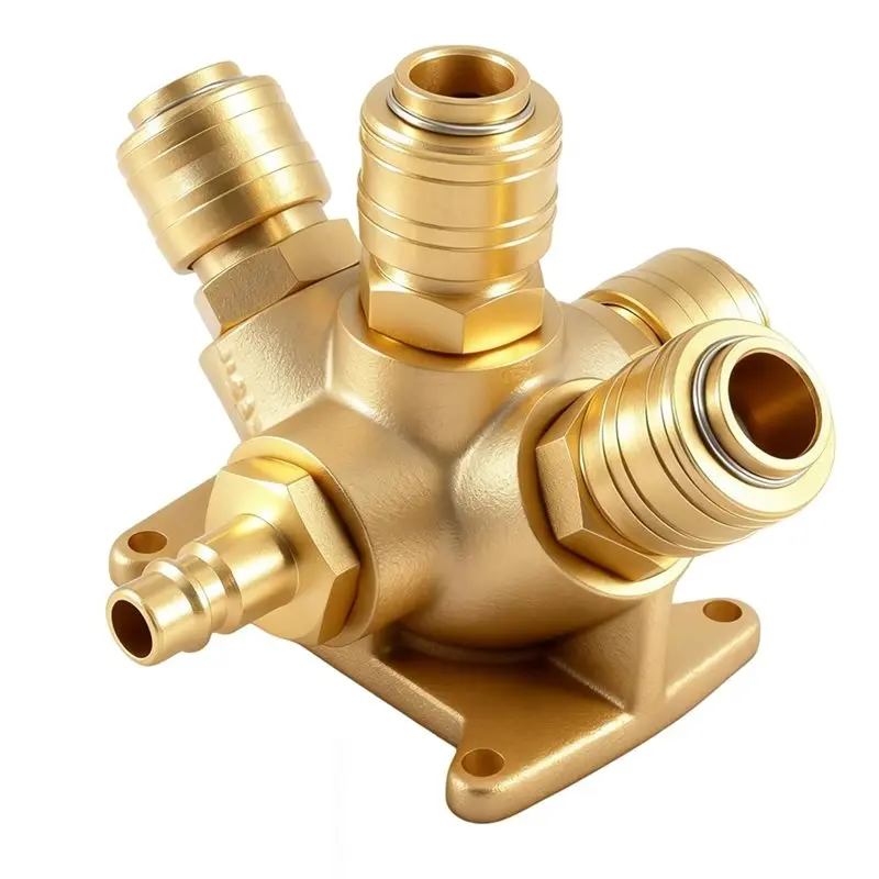 

YANA50I Compressed Air Distributor Wall Socket, Compressed Air Distributor, Brass,5 Compressed Air Coupling
