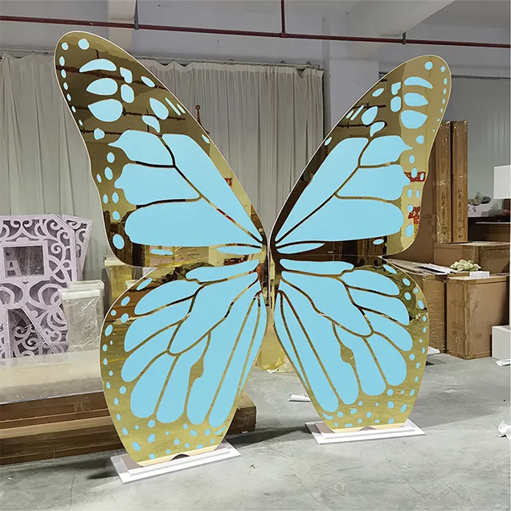 Wedding Party Supplies Colorful Butterfly Backdrop Acrylic Wedding Backdrop For Event Parties