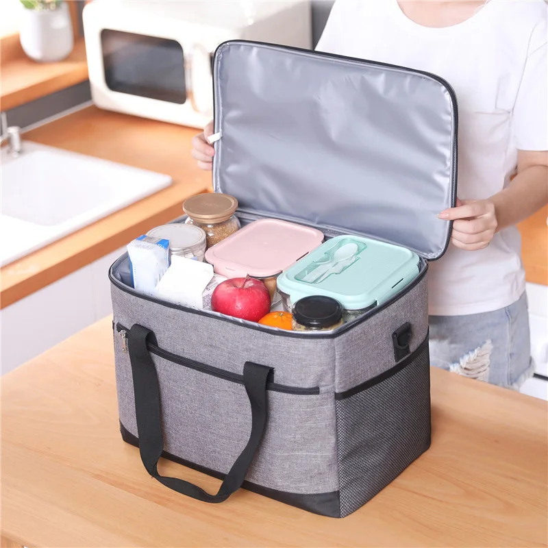 Fashion Large Capacity Leakproof Lunch Cooler Bags for Women Men Outdoor Travel Picnic Thermal Insulation Bag Box