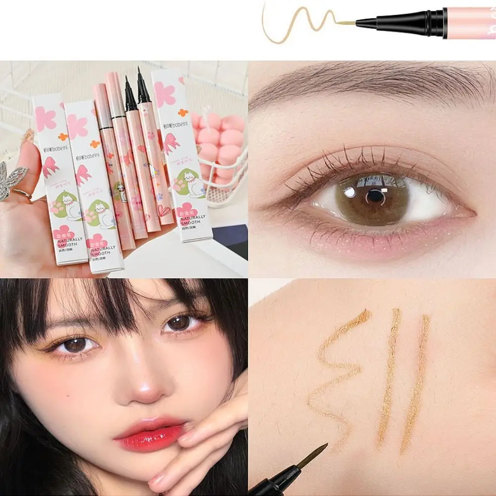 Multifunction Waterproof Liquid Eyeliner Quick-drying Black/Brown/Pink Colored Eyeliner Smooth Long Lasting Silkworm Pen Girl