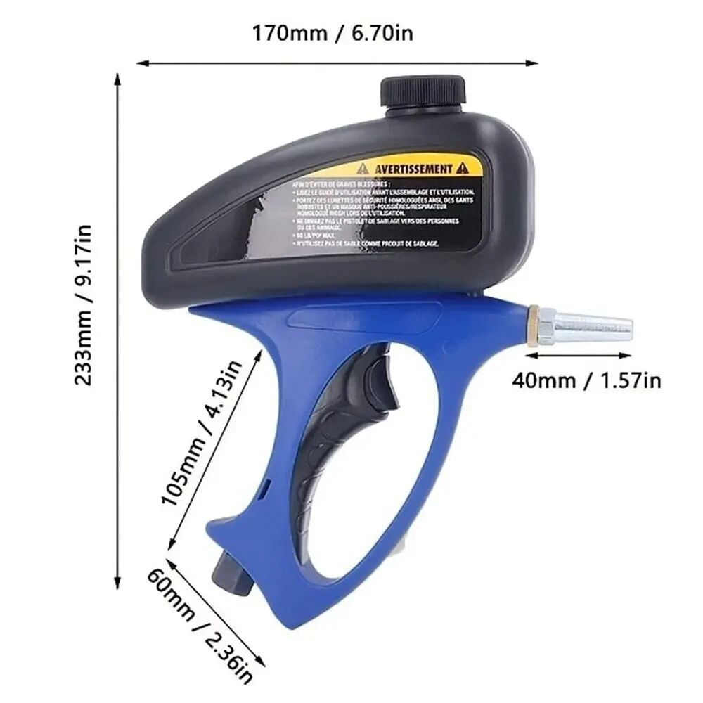 1Pcs Adjustable Sandblasting Gun 90psi Portable Sand Blaster Sand Blasting Machine Gravity Small Handheld Pneumatic Blasting Gun