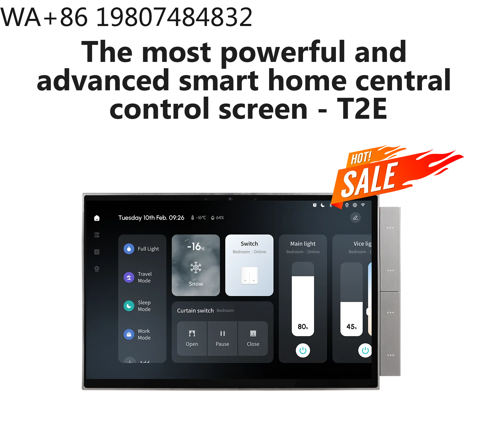 2025 New 10.1 Inch In-wall Smart Home Central Panel WiFi Zigbee BLE Gateway Outdoor Scene Automation Screen