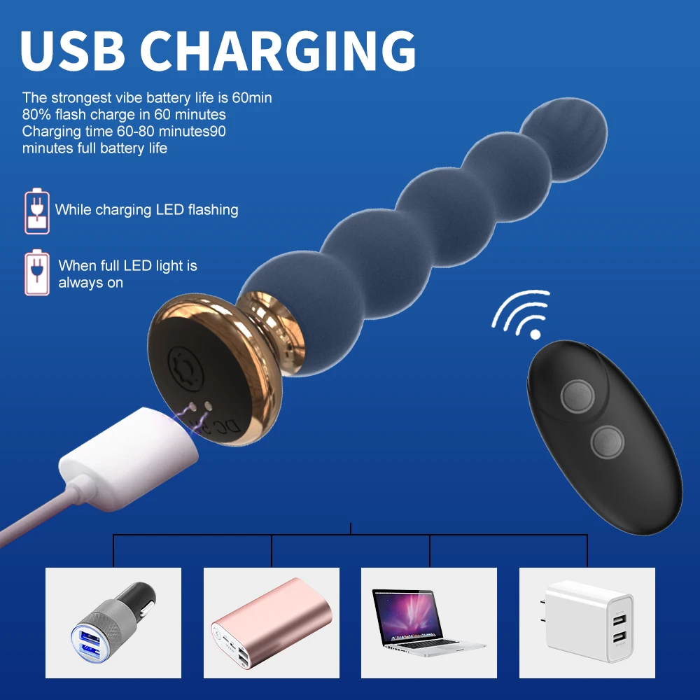 Wireless Remote Control Anal Vibrator For Women Anal Beads Prostate Massage Butt Plug Stimulator Sex Toy For Men Women Couples - view 5