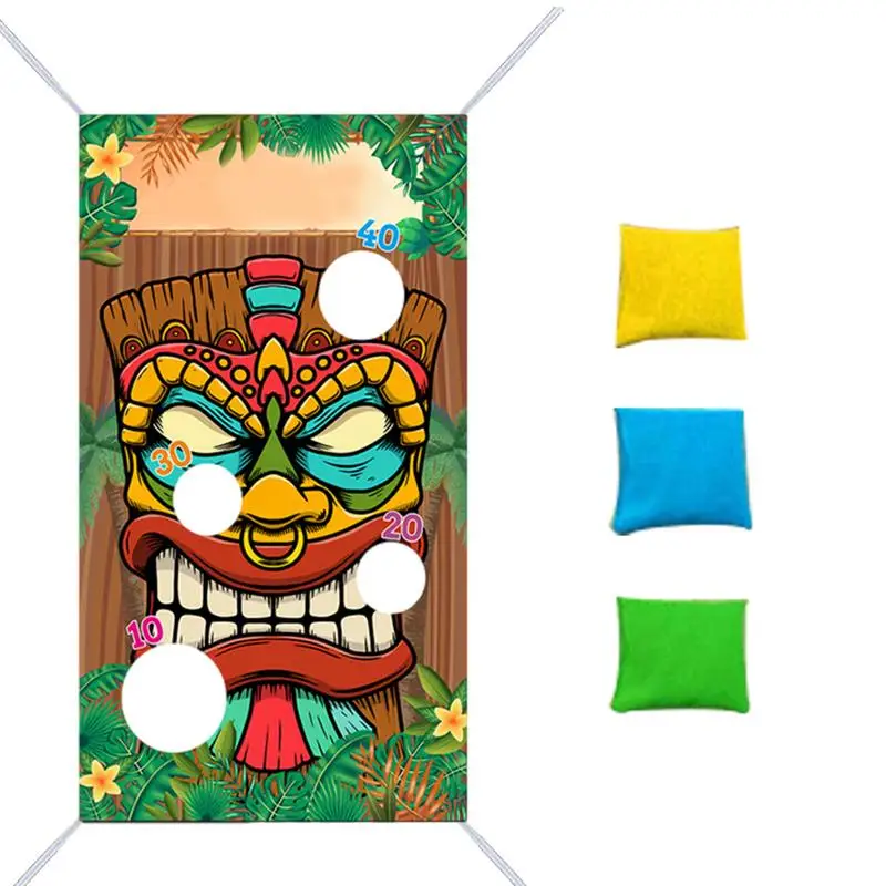 Hawaiian Aloha Toss Game Game Set Aloha Sign Flag Hawaiian Banner Hanging Flag Fun For Parties Outdoor Boys Girls Family Kids