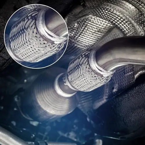 

2pcs 2.5”x4” Stainless Steel Dual-Braided Flexible Exhaust Pipe For Heavy-Duty Automotive Applications