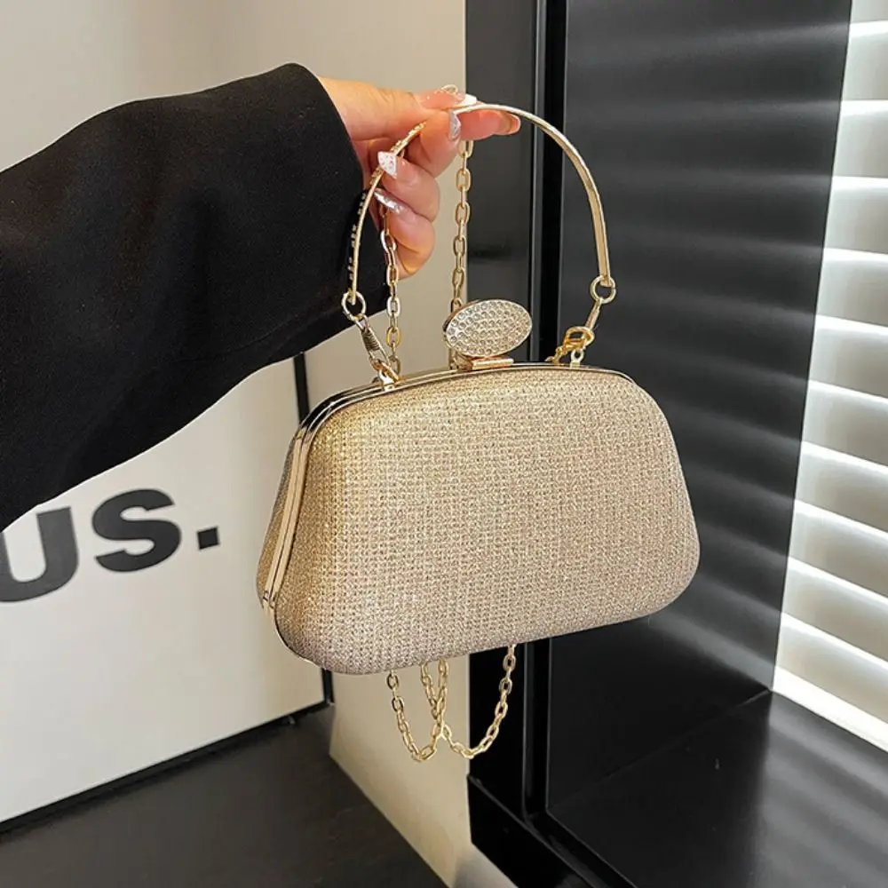 

Portable Glitter Evening Banquet Bag Rhinestone Wrist Bag Box Handbag Large Capacity Crossbody Bag Ladies Clutch Bag Women