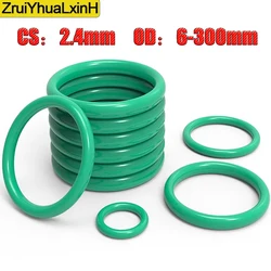 FKM Green Fluorine Rubber O-Ring OD6-300mm, CS2.4mm.Premium Sealing Gasket. Oil Resistant, Acid&Alkali Resistant&HT Resistant