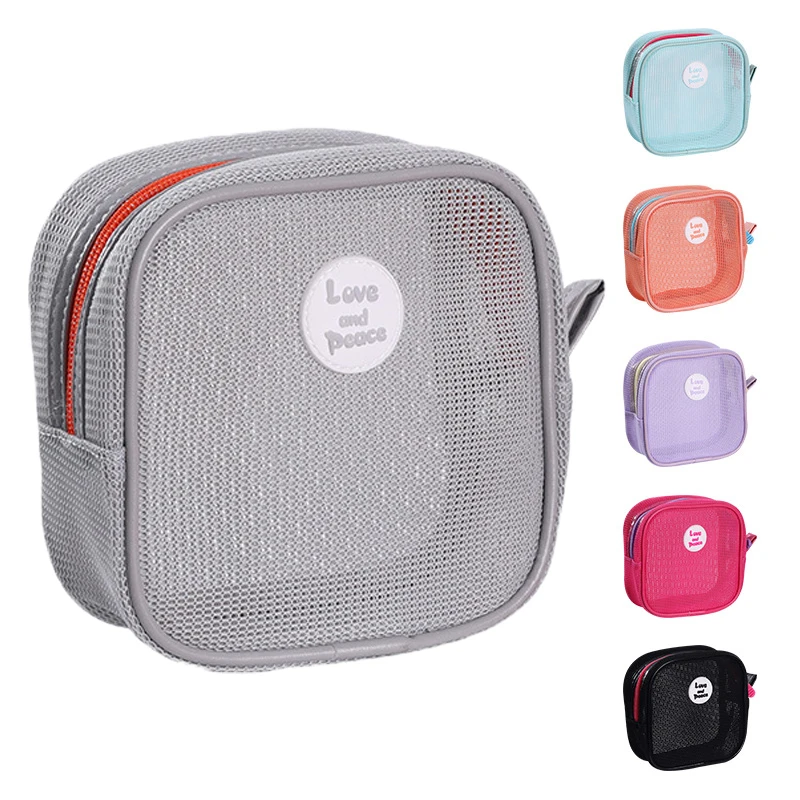

Large Square Capacity Key Bags Transparent Cosmetic Bag Mesh Storage Pouch Mini Zipper Coin Purse Mini Wash Bag Stationery Case