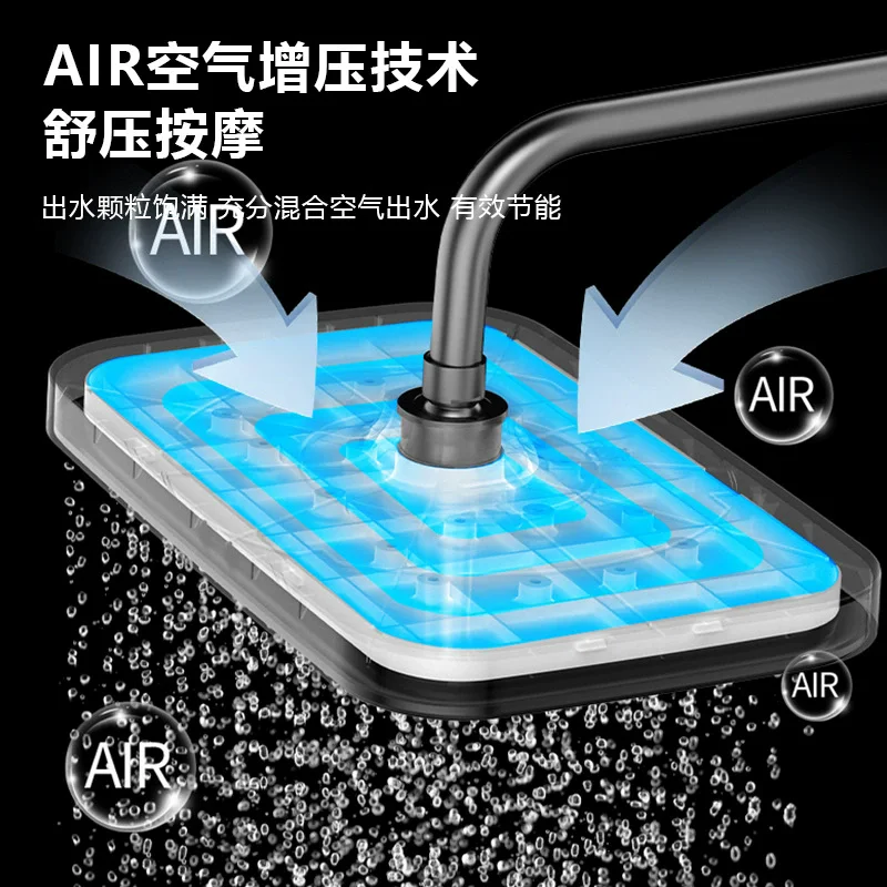 Nuovo soffione doccia a pioggia ad alta pressione di grandi dimensioni da 36 cm Soffione doccia a pioggia sopraelevato con grande flusso 360 °   Rotazione Risparmio idrico
