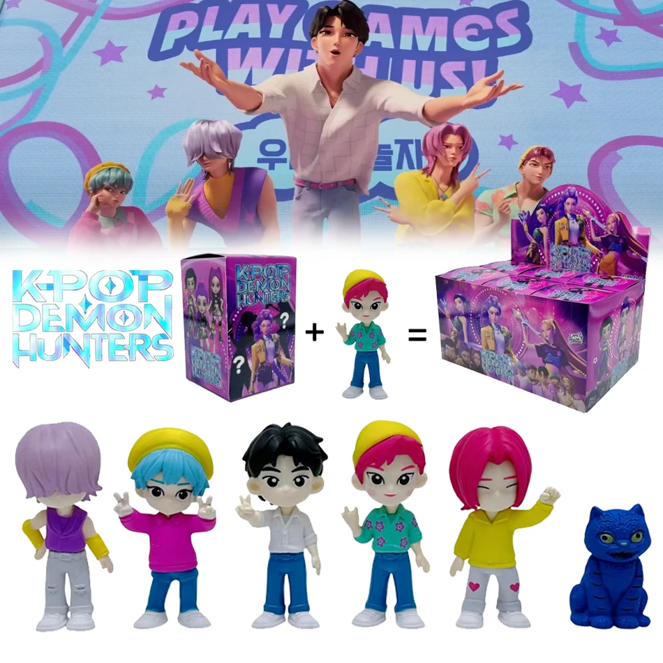 

6 шт. Kpop охотники на демонов слепая коробка Mystery Box коллекция статуя тигра украшение стола куклы детские игрушки подарки на Хэллоуин