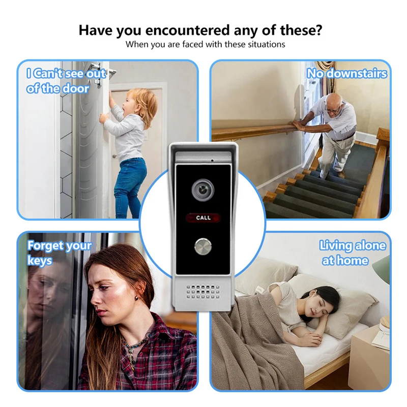 4.3inch IPS Screen  1V1 Wired Intercom Video Doorbell Visual Door Peephole Viewer Door Phone Camera